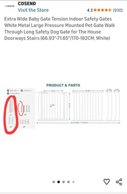 Baby gate/ Safety gate (missing parts see first picture circled on red)
