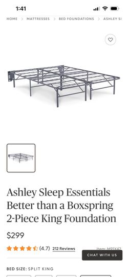 Ashley cal king folding metal platform bed frame