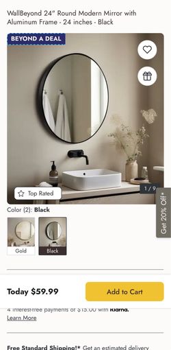 24” Round Mirror - New