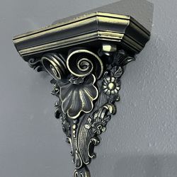 Ornate Black And Gold Wall Sconce 