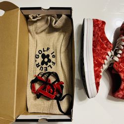 Size 10.5 - Converse Golf Le Fleur x One Star Quilted Velvet Cherry