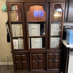 Vintage China / Buffet Wooden Display Cabinet (FREE)