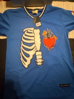 Medium Watson Blue Skeleton Heart Graphic Jersey Tee