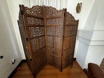 Room Divider Wood Floor Screen 