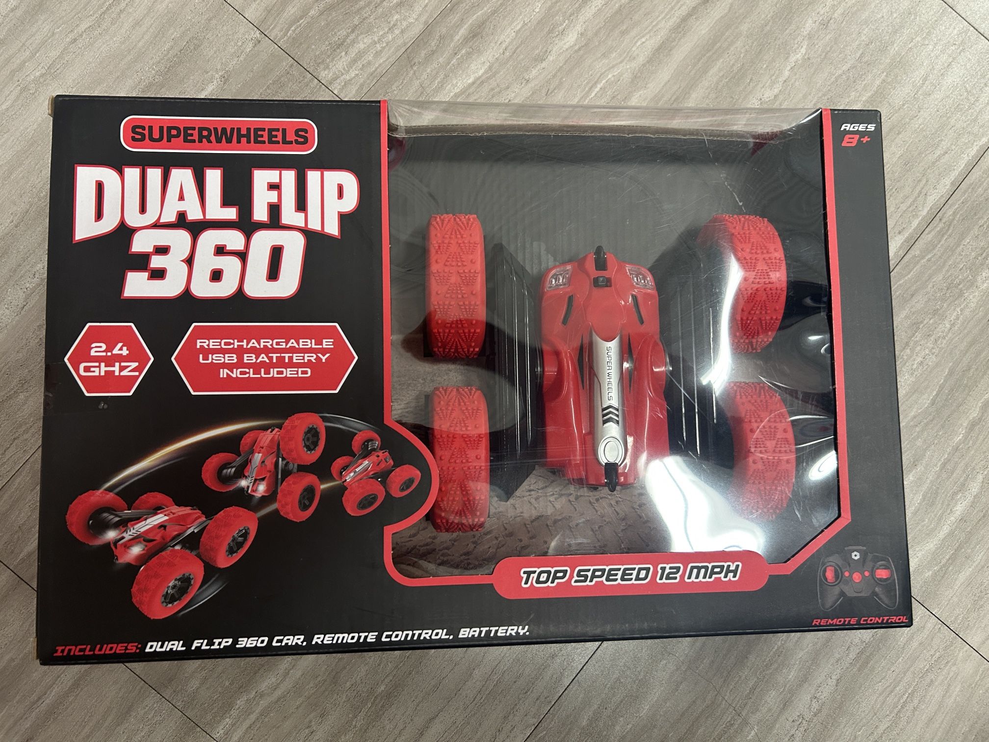 NWT Superwheels Dual Flip 360 Red RC Car