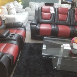 LEATHER RECLINING SOFA AND LOVESEAT BRAND NEW 