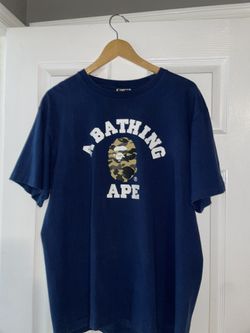 Bathing Ape Navy Blue Camo T Shirt (size Xl)
