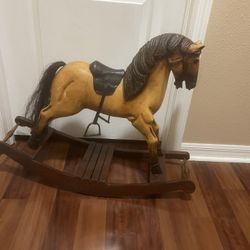 Vintage Wood Rocking Horse Carousel Horsehair Tail Great Shape. Used in good condition with minor cosmetic blemishes. These blemishes are in the form 