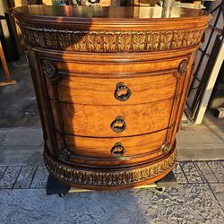 Elegant Curved 3-Drawer Nightstand / Accent Chest