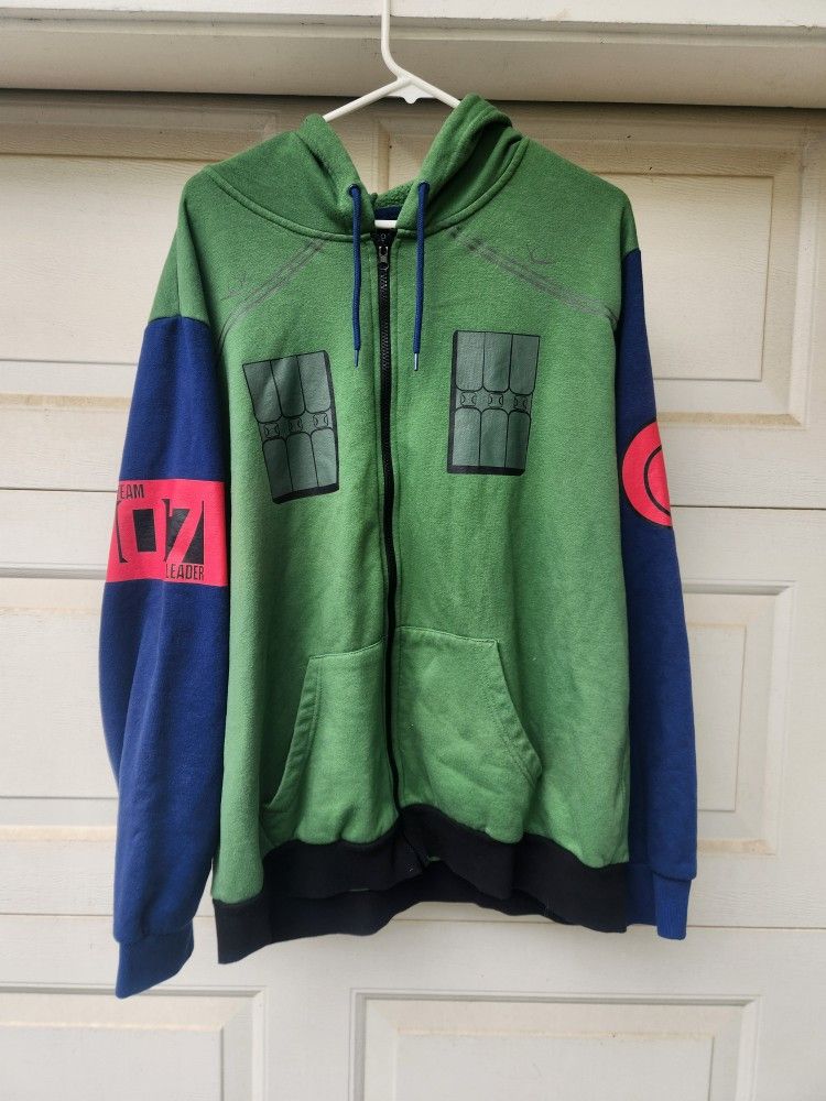 Naruto Shippuden Collection Kakashi Men's XXL Zip-Up Hoodie Cosplay Anime Shirt