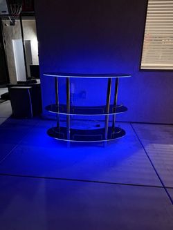 LED Home Bar Table with Glass Shelves
