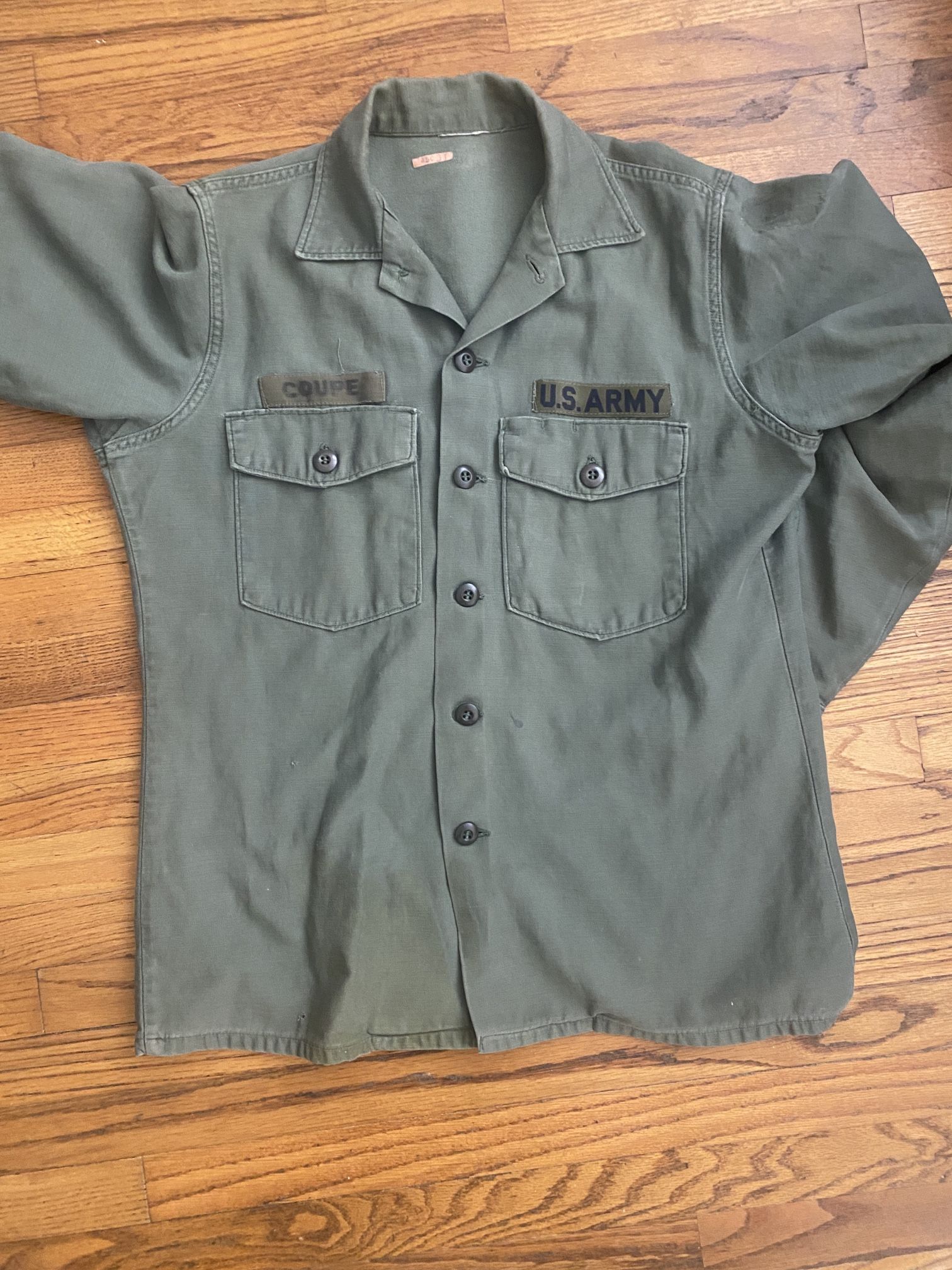 Og 107 Utility Shirt, Size Small 14 1/2 X 33