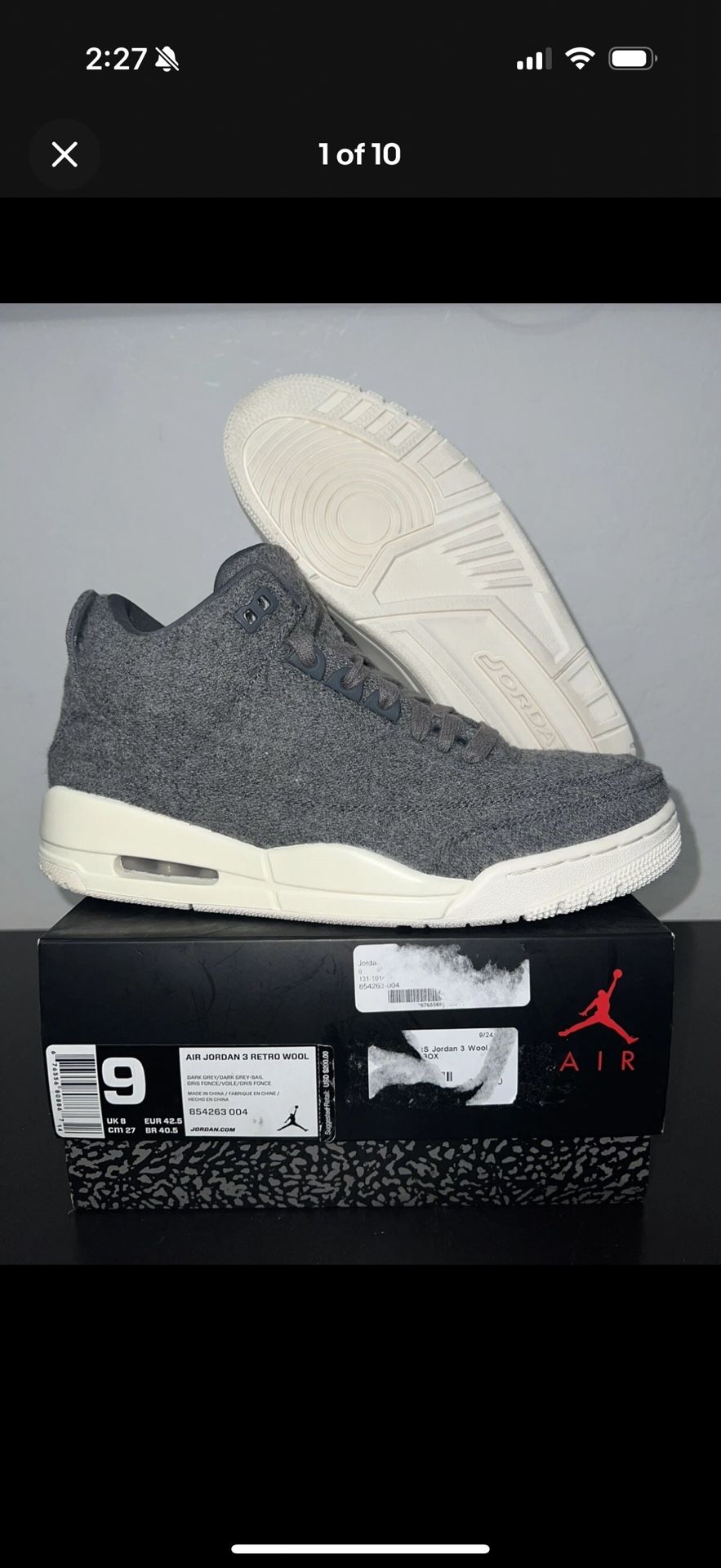Jordan 3 Retro Size 9