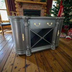 Large Buffet Sideboard Entry Table Wine Cabinet Black Solid Wood New