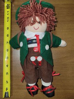VTG German or Austrian Tyrolean Alpine plush boy doll wearing traditional folk lederhosen & a green jacket

gerhardshofen