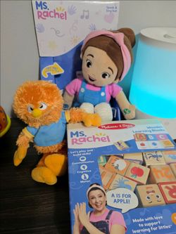 Ms Rachel Doll, Herbie Plush, and Melissa Doug *INCOMPLETE* Wooden Blocks Bundle