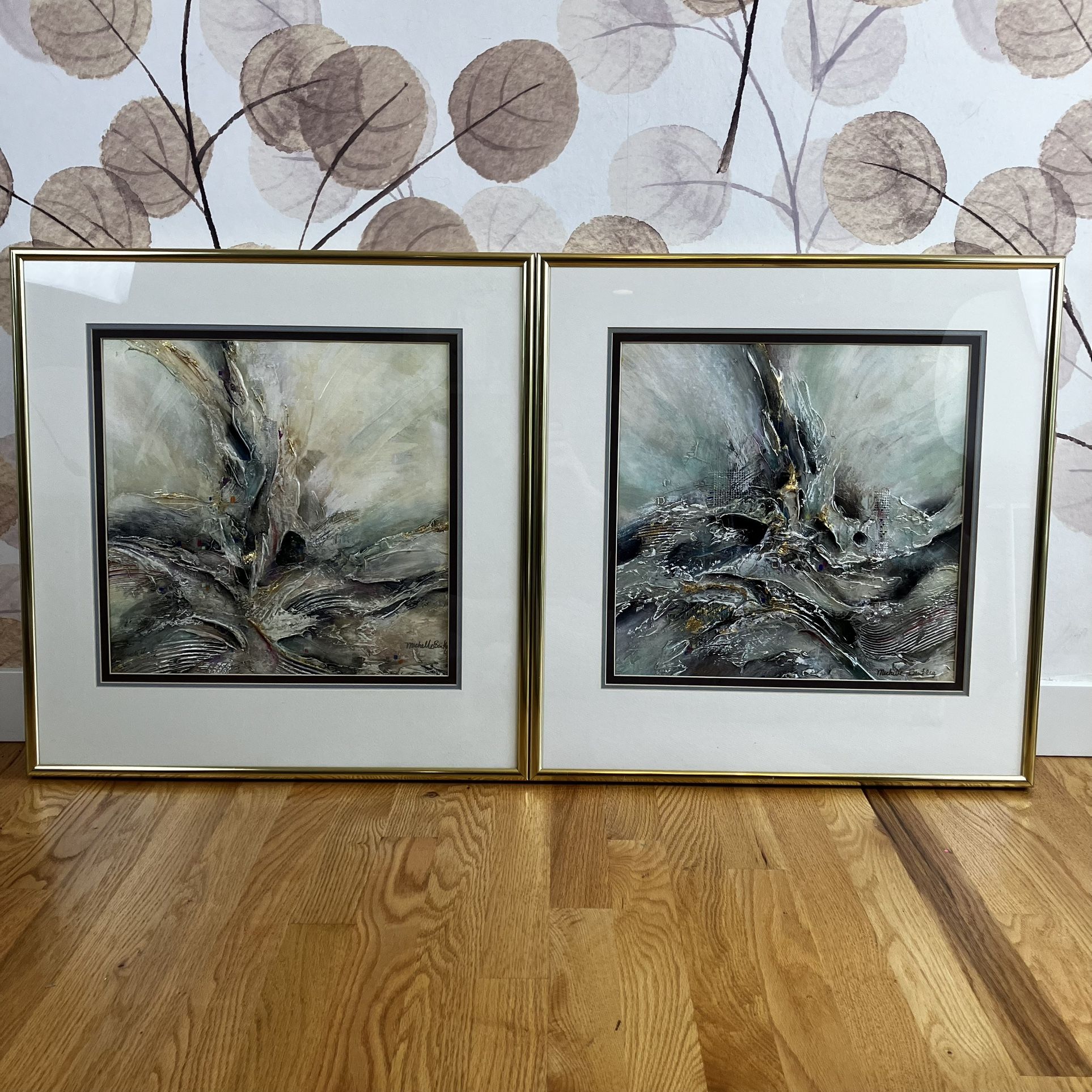 Pair Of Paintings “Search 1” & “Search 2” Signed By “Michelle Bentley”