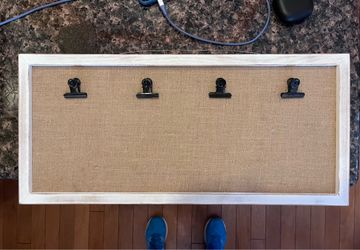 Burlap Bulletin Board with Clips