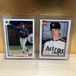 HOF Jeff Bagwell Rookie Baseball Cards (1991 Upper Deck and Topps) 🔥🔥 Sharp Cards!! 