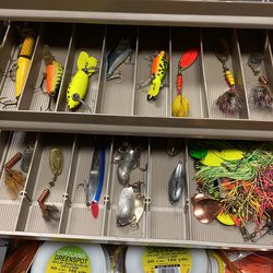 Tackle Box Full Of Tackle. Lures. Line All Kinds Misc Tackle And Box Sell  As Lot for Sale in Woodstock, IL - OfferUp