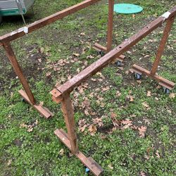 Metal Saw Horses With Wheels