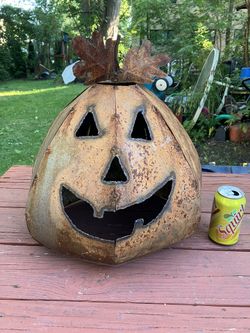 Vintage Metal Halloween Metal Pumpkin