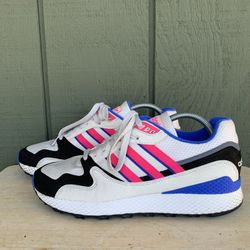 adidas Ultra Tech Athletic Shoes Mens US9 AQ1190 White Pink Black Mesh