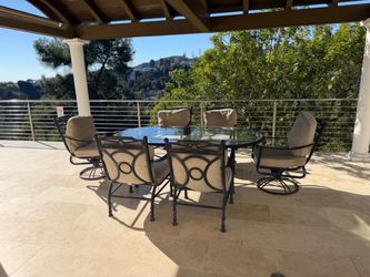 Outdoor Patio Dining Set with Glass Table