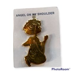 Vintage New Guardian Angel On My Shoulder Pin