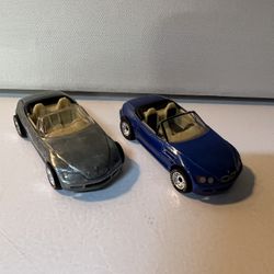 2 1996 MATCHBOX BMW Z3 1:57 Real Rider Tiers Blue & Silver 