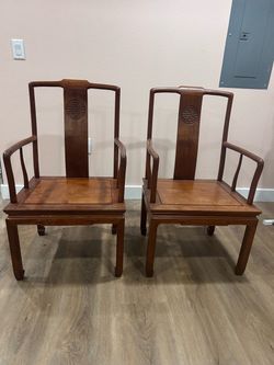 Red wood chairs 2
