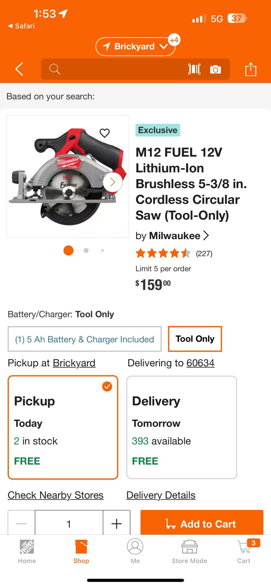 Milwaukee M12 Skill Saw W/ 2 X M12 6.0 Battery And Charger