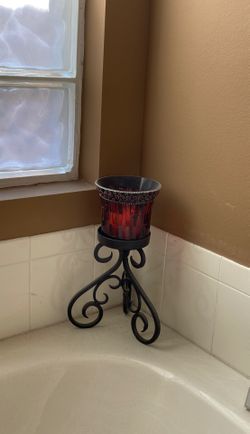 Nice red mosaic candle holder