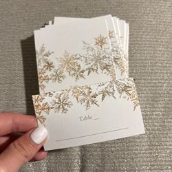 35 Gold Snowflake Placecards