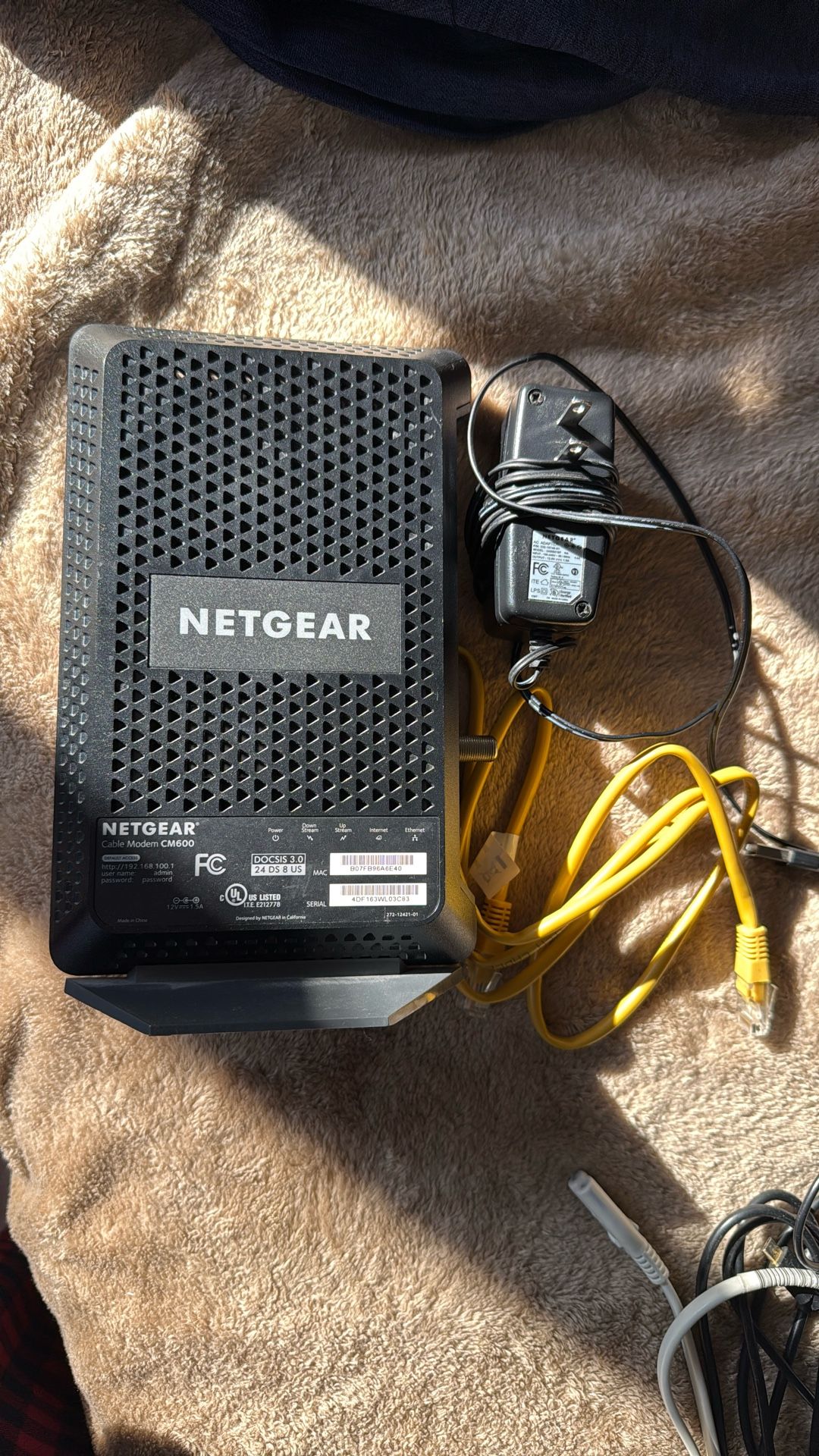 Netgear CM600 Cable Modem