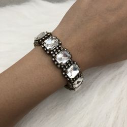 JCREW gold rhinestone statement bracelet