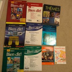 10 Books - HOLT French Level 1-3  textbooks and assessment books AP French Textbook Review book