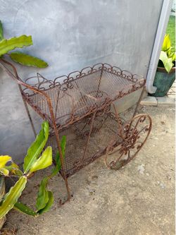 Wrought rustic garden cart