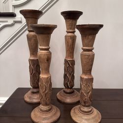 Wooden Candle Holders