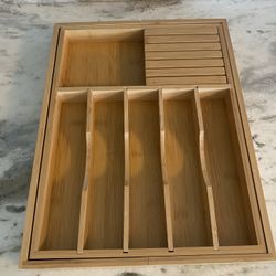 Bamboo Silverware Drawer Organizer