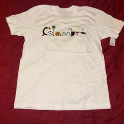 Colombia White T-Shirt Souvenir Size Large 