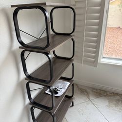 Zbet 5-Tier Industrial Vintage Bookshelf, 5-Shelf Bookcase, Tall Bookcase, Open Wood Metal Bookshelv