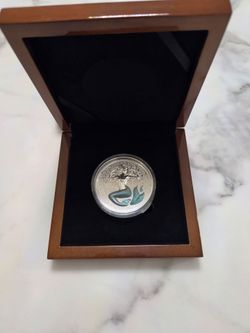 2026 Niue Mermaid 5 oz .999 Silver Coin – Teal Tail – Limited Edition – Wooden Box