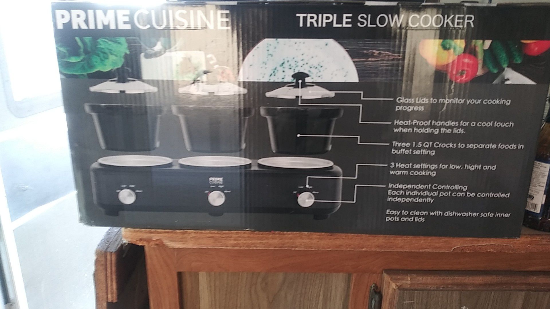 Prime cuisine triple slow cooker