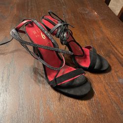 Black Rhinestoned Heels Size 7 