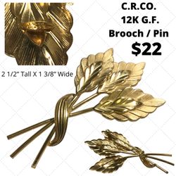 “C.R. CO.” 12K G.F. Brooch Pin