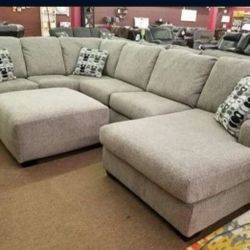 〽️Ballinasloe Platinum RAF Sectional With Chaise Ashley U Shape Same Day Delivery