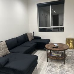 Casa AndreaMilano Modern Large Velvet Fabric U-Shape Sectional Sofa, Double Extra Wide Chaise Lounge Couch