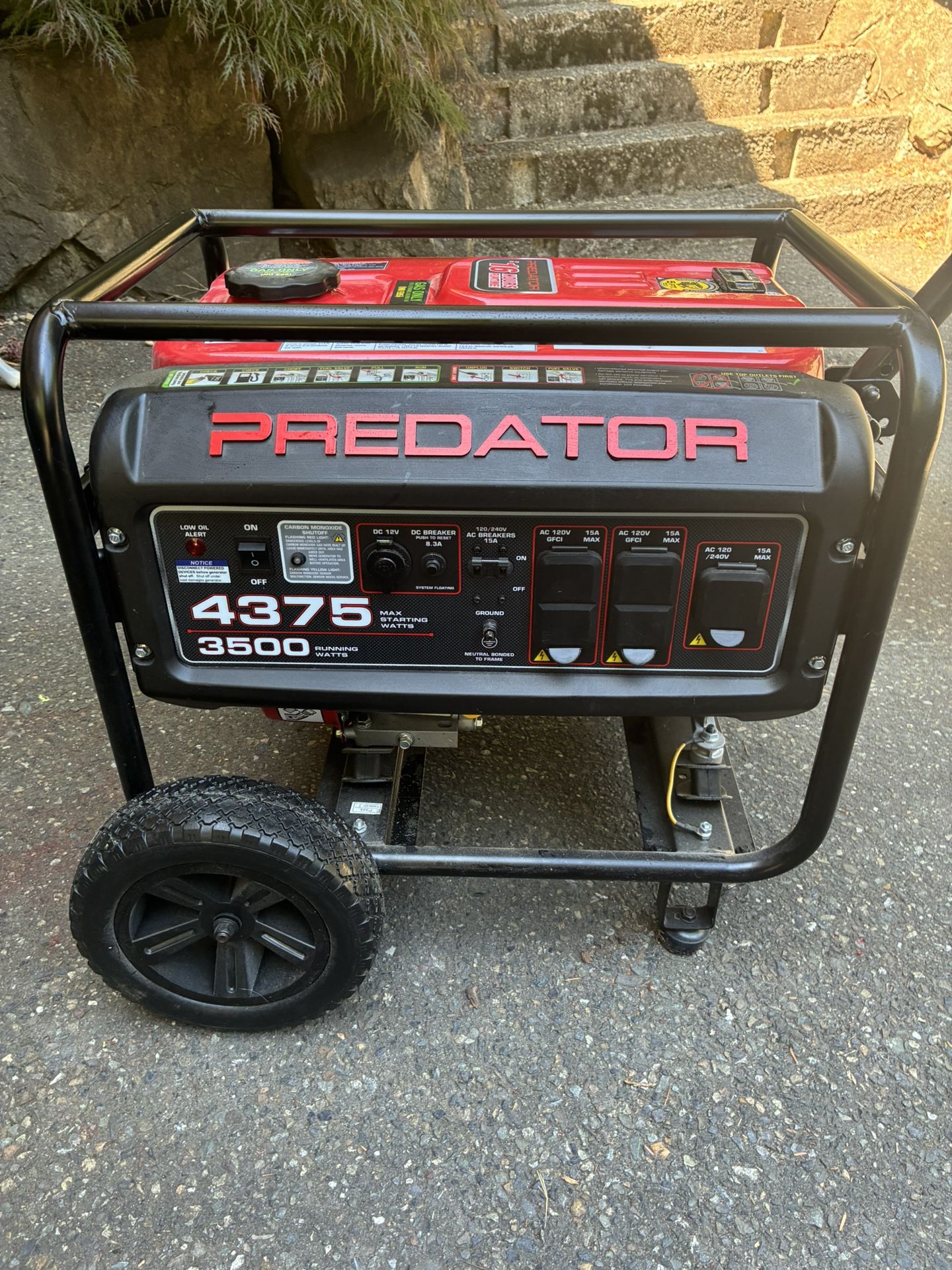 Gas Generator Predator 4(contact info removed) Running Watts