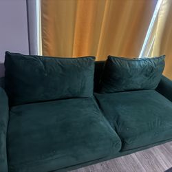 Green Velvet Couch 